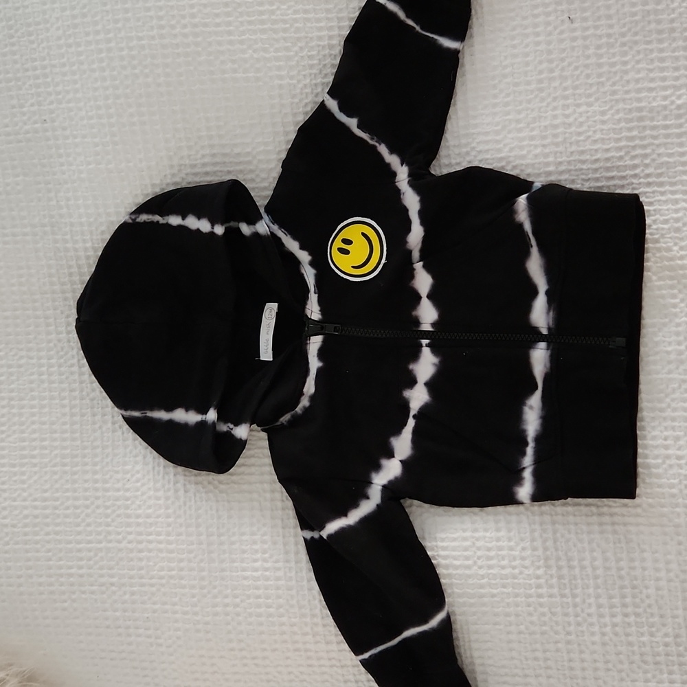 Black and White Tie-Dye Kids Hoodie